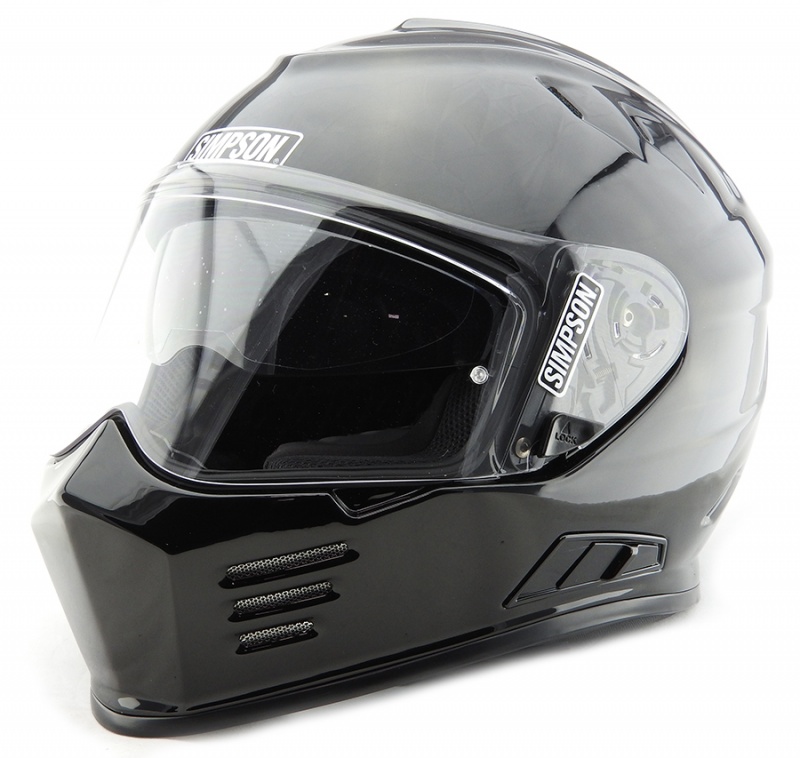 Simpson Venom ECE Motorcycle Crash Helmet Gloss Black Bandit Helmets UK